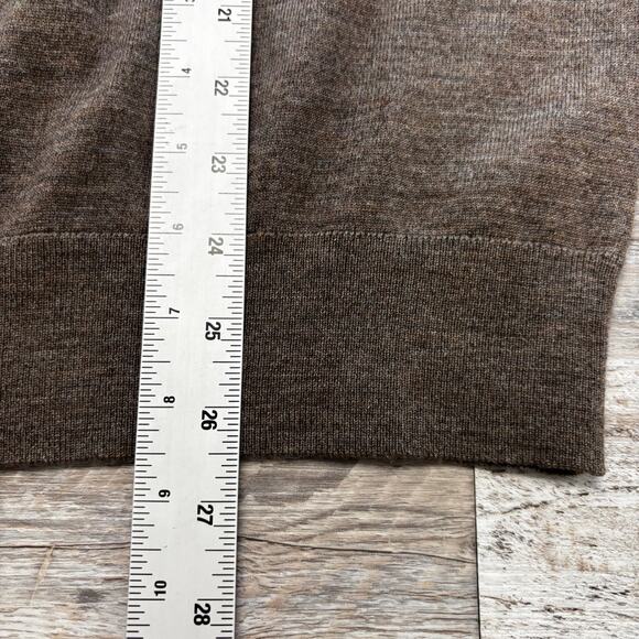 Banana Republic Earthy Brown Mens Large Merino Wool Long Sleeve V-Neck Sweater - Picture 7 of 8